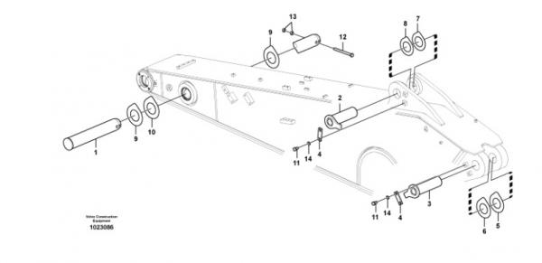 Втулки пальцы ковшевой трапеции Volvo EC300DL рукоять 3,      05 м HD — фото 2